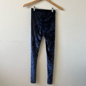H&M Girls Blue Velvet Leggings - Girls 10-11